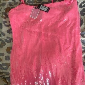 Pink Sequin Sleeveless Top